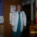 Me in my scrubs and lab coat
